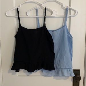 Tank tops, pack of 2: black & light blue